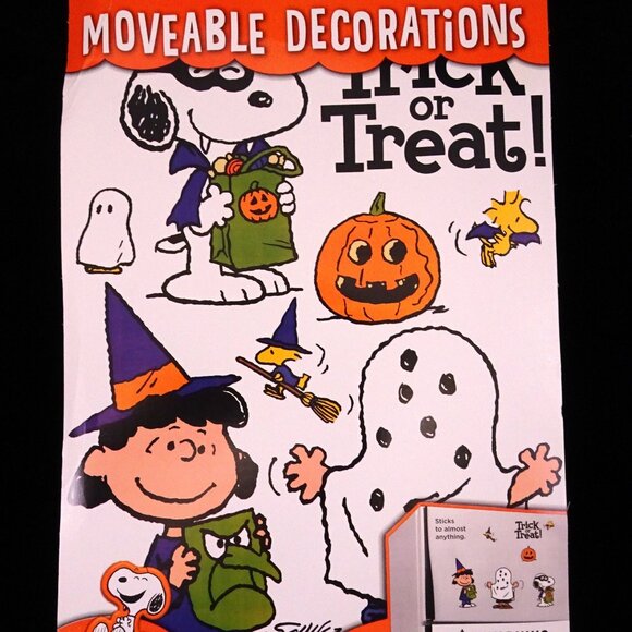 2012 Hallmark Peanuts Great Pumpkin Restick Window Stickers Woodstock Snoopy Boo - Picture 1 of 6